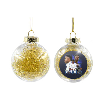 Vinicius Junior, Χριστουγεννιάτικη μπάλα δένδρου διάφανη με χρυσό γέμισμα 8cm