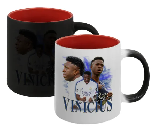 Vinicius Junior — Magic mug with red interior, ceramic, 330ml, changes colour with hot drinks