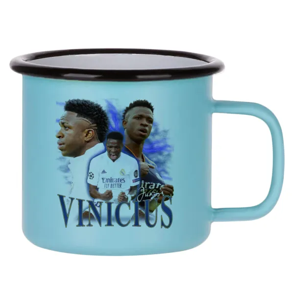 Vinicius Junior — Κούπα Μεταλλική εμαγιέ ΜΑΤ σιέλ 360ml