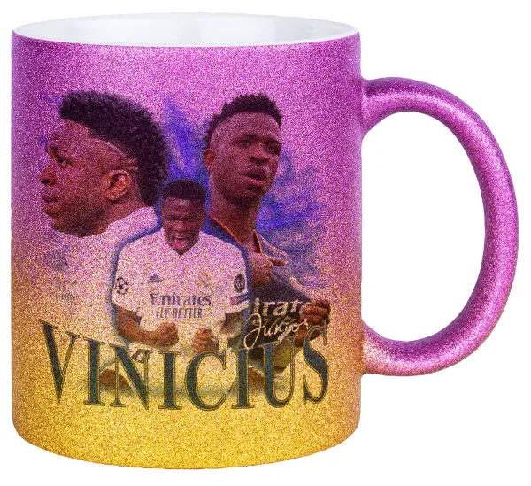 Vinicius Junior — Κούπα Χρυσή/Ροζ Glitter, κεραμική, 330ml