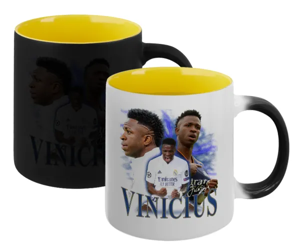 Vinicius Junior — Κούπα Μαγική εσωτερικό κίτρινη, κεραμική 330ml που αλλάζει χρώμα με το ζεστό ρόφημα