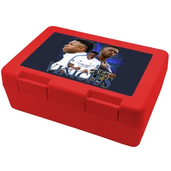 Vinicius Junior, Children's cookie container RED 185x128x65mm (BPA free plastic)
