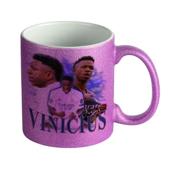 Vinicius Junior, Κούπα Μωβ Glitter που γυαλίζει, κεραμική, 330ml
