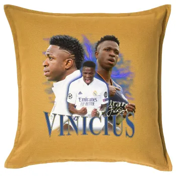 Vinicius Junior, Μαξιλάρι καναπέ Κίτρινο 100% βαμβάκι, περιέχεται το γέμισμα (50x50cm)