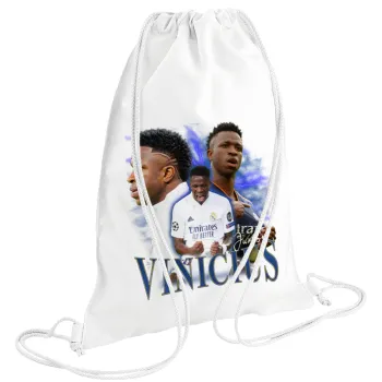 Vinicius Junior, Τσάντα πλάτης πουγκί GYMBAG λευκή (28x40cm)