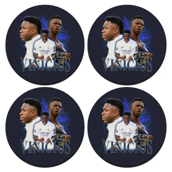 Vinicius Junior, ΣΕΤ 4 Σουβέρ ξύλινα στρογγυλά (9cm)