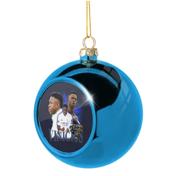 Vinicius Junior, Blue Christmas tree ball ornament 8cm