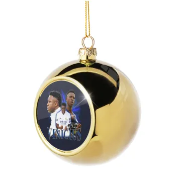 Vinicius Junior, Golden Christmas tree ball ornament 8cm