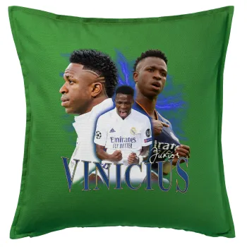 Vinicius Junior, Μαξιλάρι καναπέ Πράσινο 100% βαμβάκι, περιέχεται το γέμισμα (50x50cm)