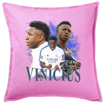 Vinicius Junior, Μαξιλάρι καναπέ ΡΟΖ 100% βαμβάκι, περιέχεται το γέμισμα (50x50cm)
