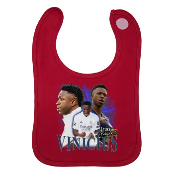 Vinicius Junior, Σαλιάρα με Σκρατς Κόκκινη 100% Organic Cotton (0-18 months)