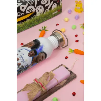 Vinicius Junior, Πασχαλινή Λαμπάδα με παγούρι μεταλλικό (620ml, stainless steel) & κερί αρωματικό πλακέ (30cm) (ΡΟΖ)