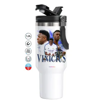 Vinicius Junior, Mega Tumbler με καπάκι, διπλού τοιχώματος (θερμό) 1,2L