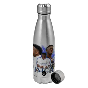 Vinicius Junior, Metallic water bottle, stainless steel, 750ml