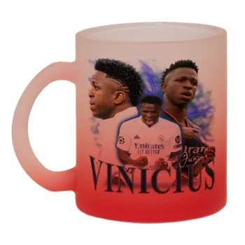 Vinicius Junior, Κούπα γυάλινη δίχρωμη με βάση το κόκκινο ματ, 330ml