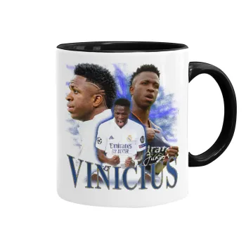 Vinicius Junior, Mug colored black, ceramic, 330ml