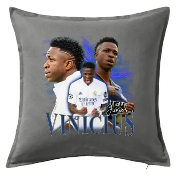 Vinicius Junior, Μαξιλάρι καναπέ Γκρι 100% βαμβάκι, περιέχεται το γέμισμα (50x50cm)