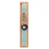 Easter Set, wooden keychain & aromatic flat Easter candle (30cm) (TURQUOISE)