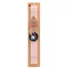 Easter Set, wooden keychain & scented flat Easter candle (30cm) (PINK)