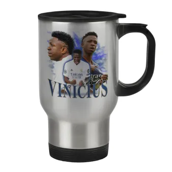 Vinicius Junior, Stainless steel travel mug with lid, double wall 450ml