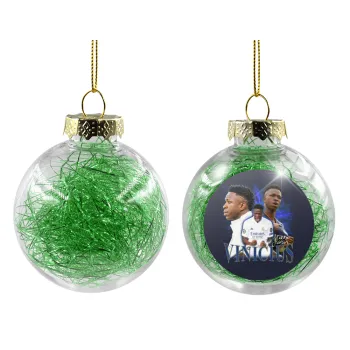 Vinicius Junior, Στολίδι Χριστουγεννιάτικη μπάλα δένδρου διάφανη με πράσινο γέμισμα 8cm