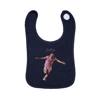 Lionel Messi inter miami jersey, Σαλιάρα με Σκρατς 100% Organic Cotton Μπλε (0-18 months)