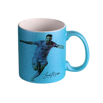 Lionel Messi inter miami jersey, Κούπα Σιέλ Glitter που γυαλίζει, κεραμική, 330ml