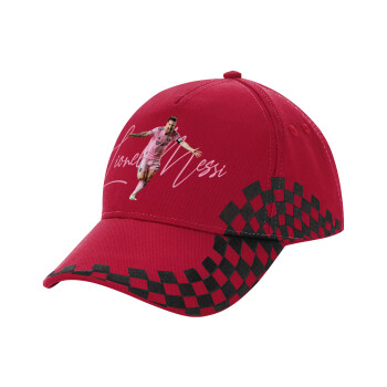 Lionel Messi inter miami jersey, Καπέλο Ενηλίκων Ultimate ΚΟΚΚΙΝΟ/ΜΑΥΡΟ RACING με Σκρατς, (100% ΒΑΜΒΑΚΕΡΟ DRILL, ΕΝΗΛΙΚΩΝ, UNISEX, ONE SIZE)