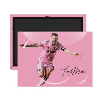 Lionel Messi inter miami jersey, Ορθογώνιο μαγνητάκι ψυγείου διάστασης 9x6cm