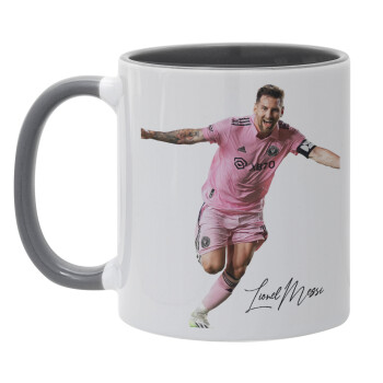 Lionel Messi inter miami jersey, Mug colored grey, ceramic, 330ml