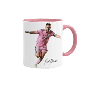 Lionel Messi inter miami jersey, Mug colored pink, ceramic, 330ml