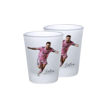 Lionel Messi inter miami jersey, Σφηνοπότηρα γυάλινα 45ml του πάγου (2 τεμάχια)