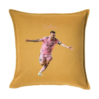 Lionel Messi inter miami jersey, Sofa cushion YELLOW 50x50cm includes filling