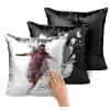 Μαξιλάρι καναπέ Μαγικό Μαύρο με πούλιες 40x40cm περιέχεται το γέμισμα