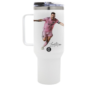 Lionel Messi inter miami jersey, Mega Stainless steel Tumbler with lid, double wall 1,2L