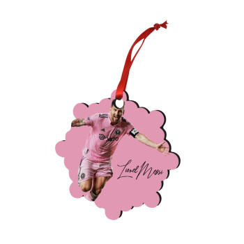 Lionel Messi inter miami jersey, Christmas ornament snowflake wooden 7.5cm