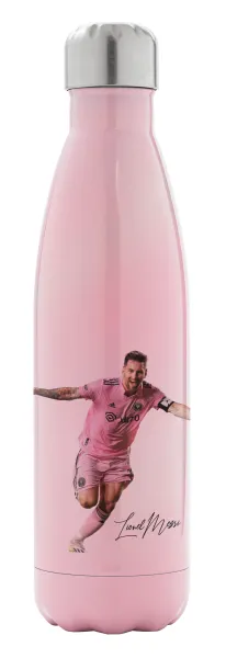 Lionel Messi inter miami jersey — Metal mug thermos Pink Iridiscent (Stainless steel), double wall, 500ml