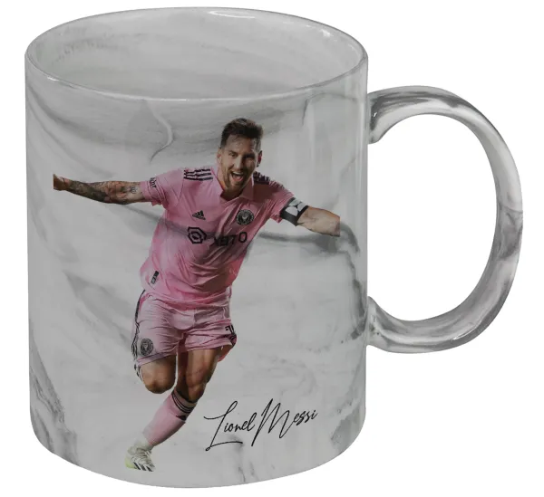 Lionel Messi inter miami jersey — Mug ceramic marble style, 330ml