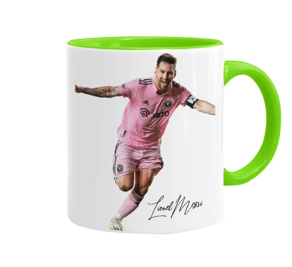 Lionel Messi inter miami jersey — Κούπα χρωματιστή βεραμάν, κεραμική, 330ml