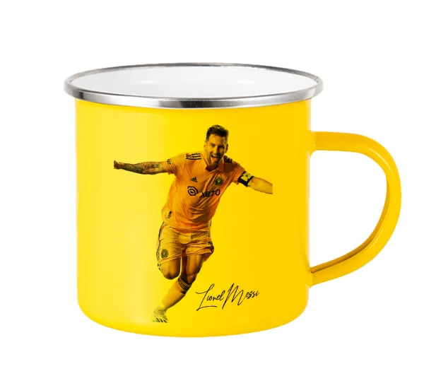 Lionel Messi inter miami jersey — Yellow Enamel Metallic Cup 360ml
