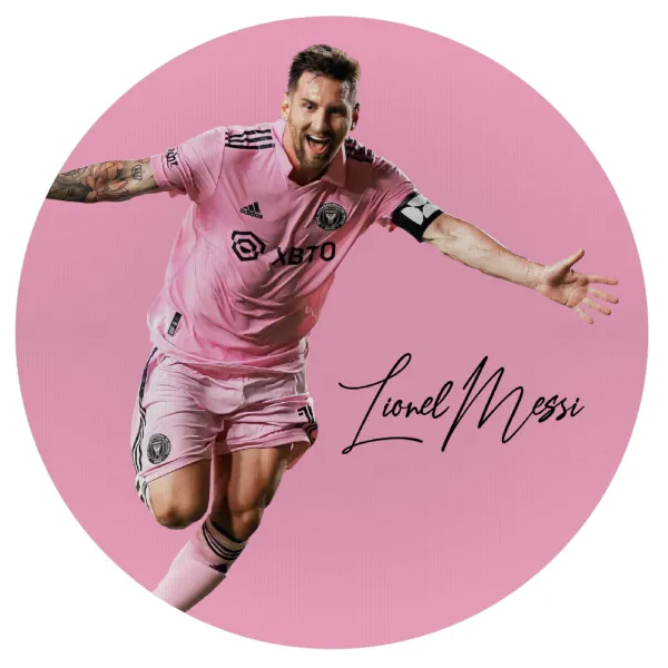Lionel Messi inter miami jersey — Mousepad Στρογγυλό 20cm