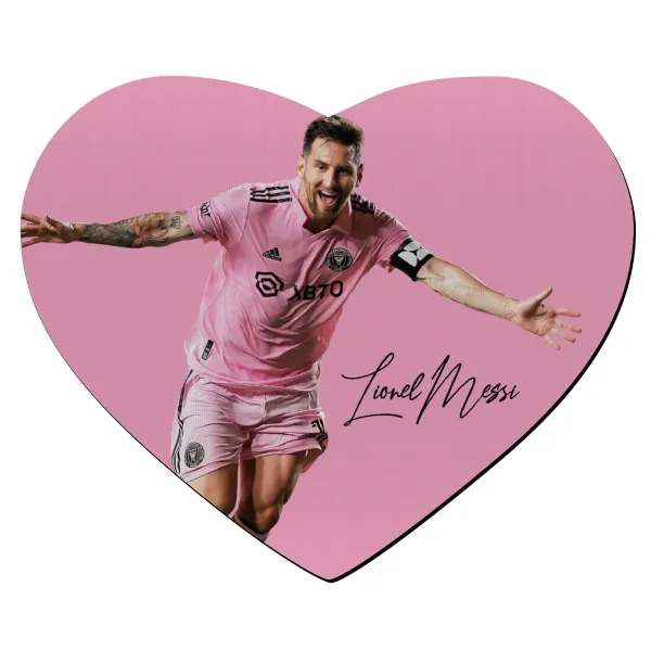 Lionel Messi inter miami jersey — Mousepad καρδιά 23x20cm