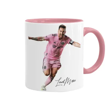 Lionel Messi inter miami jersey, Κούπα χρωματιστή ροζ, κεραμική, 330ml