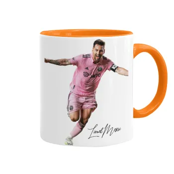 Lionel Messi inter miami jersey, Κούπα χρωματιστή πορτοκαλί, κεραμική, 330ml