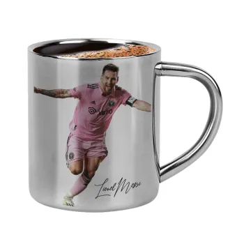 Lionel Messi inter miami jersey, Double-wall metal cup for espresso (220ml)