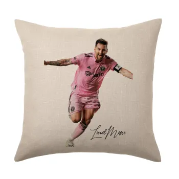 Lionel Messi inter miami jersey, Μαξιλάρι καναπέ ΛΙΝΟ 40x40cm περιέχεται το  γέμισμα