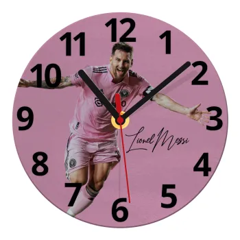 Lionel Messi inter miami jersey, Ρολόι τοίχου γυάλινο (20cm)
