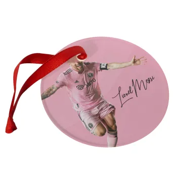 Lionel Messi inter miami jersey, Christmas ornament glass 9cm