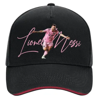 Lionel Messi inter miami jersey, DRILL Adult Ultimate Hat BLACK/RED, (100% COTTON, ADULT, UNISEX, ONE SIZE)