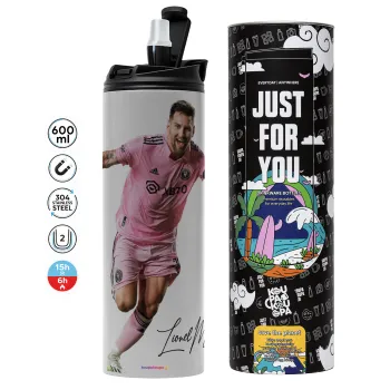 Lionel Messi inter miami jersey, Tumbler stainless steel GREY 600ml